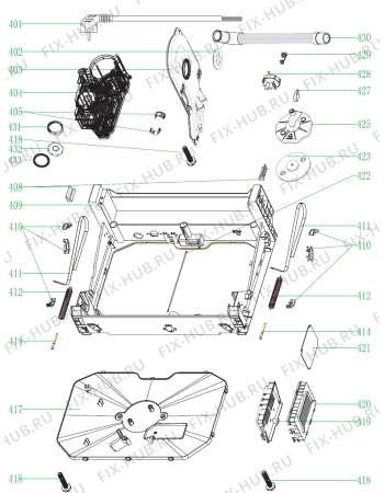 Взрыв-схема посудомоечной машины Gorenje GV6SY2W (429348, WQP12-7325A) - Схема узла 04