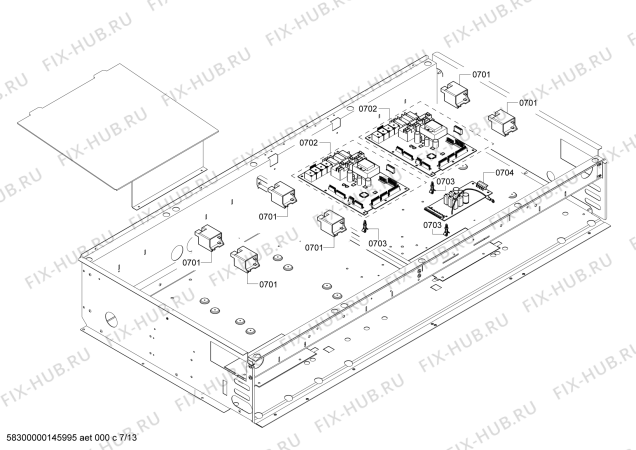 Схема №6 PRD484EEHC с изображением Плата для духового шкафа Bosch 00479519