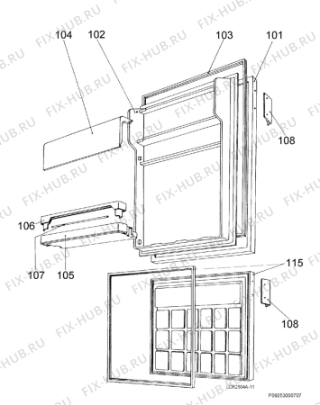 Взрыв-схема холодильника Privileg 262619_4830 - Схема узла Door 003