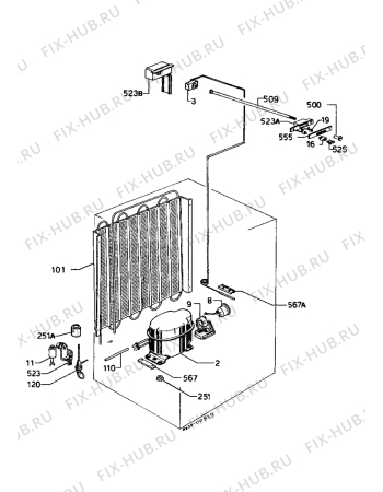 Взрыв-схема холодильника Marijnen CM1026TSF - Схема узла Cooling system 017