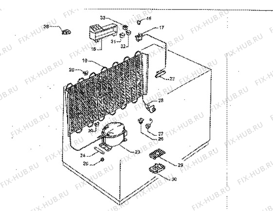 Взрыв-схема холодильника Zanussi ZCF64 - Схема узла Cooling system 017