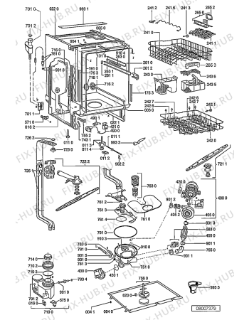 Схема №1 WP 65/3 IX -n.prod. с изображением Обшивка для электропосудомоечной машины Whirlpool 480140100006
