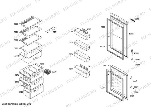 Схема №3 P1KVB3610A с изображением Дверь для холодильника Bosch 00246446