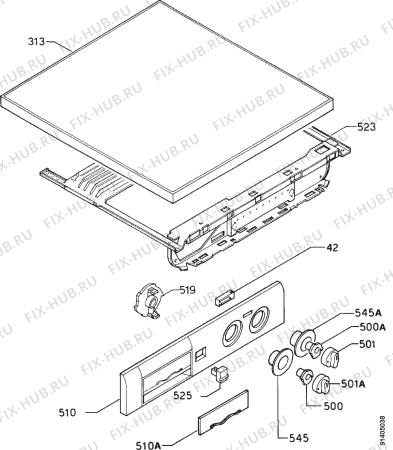 Взрыв-схема стиральной машины Zanussi FLS1260 - Схема узла Command panel 037