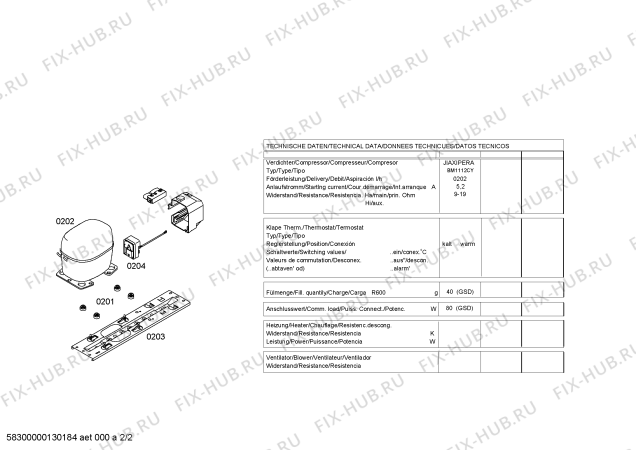 Взрыв-схема холодильника Siemens GS10DN21NE - Схема узла 02