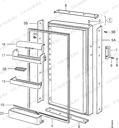 Взрыв-схема холодильника Zanussi ZFC345P - Схема узла Section 3