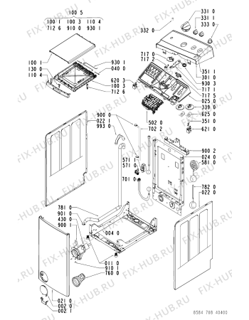Схема №2 AWV 708/4 с изображением Микропереключатель для стиралки Whirlpool 481228219628