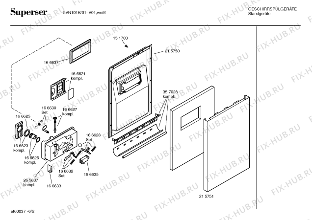 Схема №6 5VN101B с изображением Инструкция по эксплуатации для посудомоечной машины Bosch 00580511