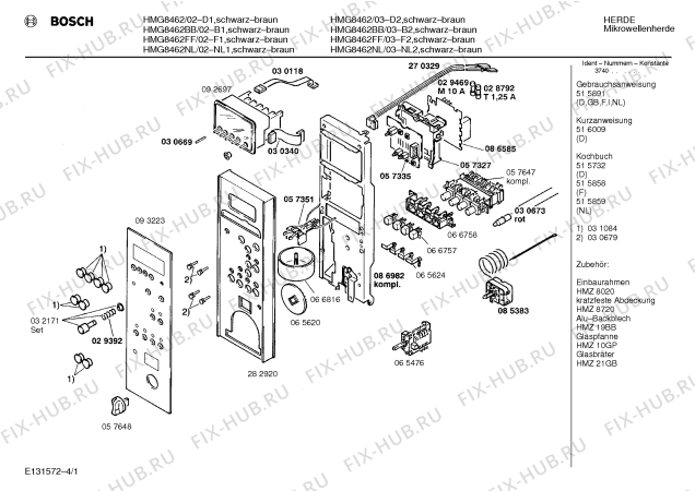 Схема №4 HMG8460CH с изображением Клавиатура для свч печи Bosch 00057647