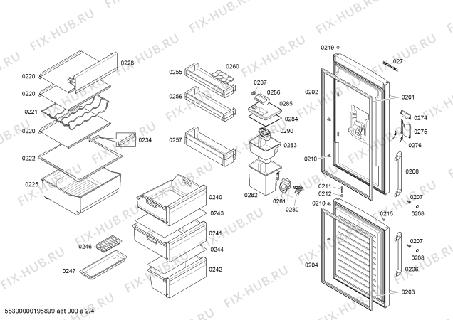 Схема №3 KG36DVI30G iQ500 с изображением Модуль управления, запрограммированный для холодильника Siemens 11017292