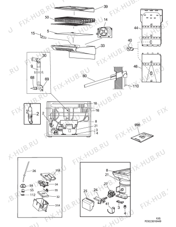 Взрыв-схема холодильника Electrolux EUFG28810W - Схема узла C10 Cold, users manual