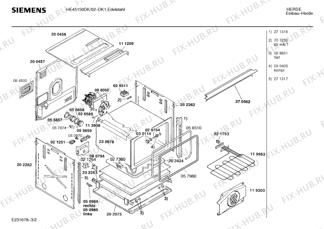 Схема №2 HE45150DK с изображением Инструкция по эксплуатации для духового шкафа Siemens 00516083