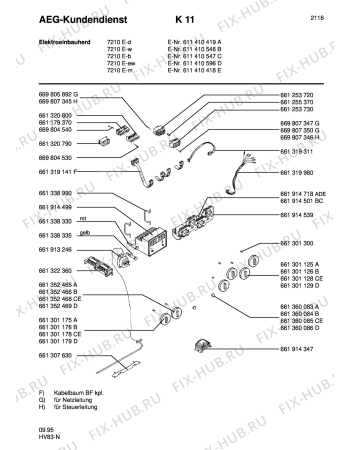 Взрыв-схема плиты (духовки) Aeg COMP. 7210E-W - Схема узла Section7