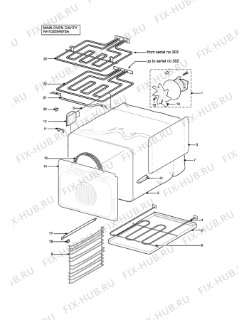 Взрыв-схема плиты (духовки) Electrolux EOD6332X - Схема узла H10 Main Oven Cavity (large)