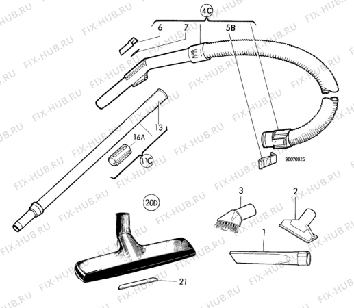 Взрыв-схема пылесоса Electrolux Z4460 - Схема узла L10 Hose B