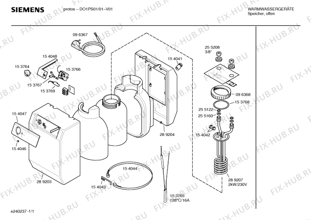 Схема №1 DO05A5DBY с изображением Тепловой предохранитель для электроводонагревателя Siemens 00153765