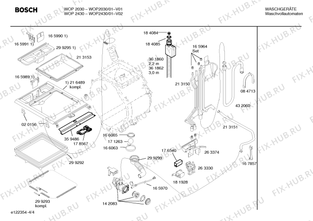 Схема №3 WOP110A Exclusiv WOP110A с изображением Таблица программ для стиральной машины Bosch 00584355