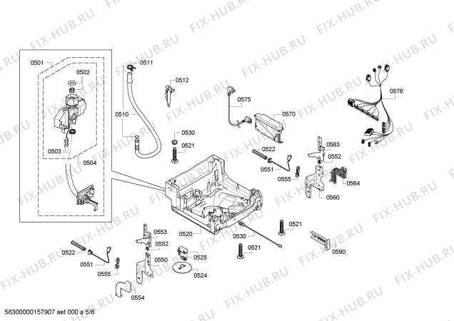 Взрыв-схема посудомоечной машины Bosch SPV40E00EU - Схема узла 05