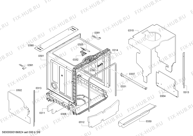 Схема №5 VVD54N05EU с изображением Передняя панель для посудомоечной машины Bosch 11025161