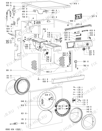 Схема №2 WAK 7570 с изображением Обшивка для стиралки Whirlpool 480111100396