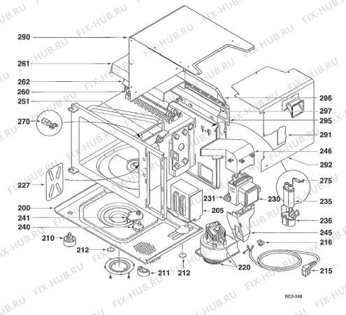 Взрыв-схема микроволновой печи Asko OM8310 EU   -Stainless (342617, OM8310) - Схема узла 02