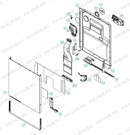 Взрыв-схема посудомоечной машины Asko D5554 SOF FI CE   -Titanium (401627, DW90.2) - Схема узла 05