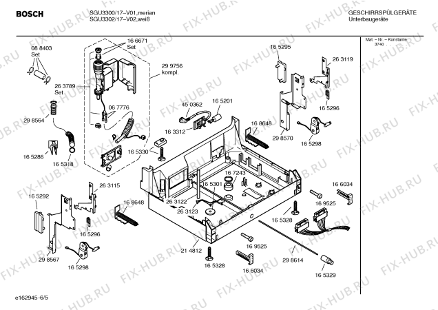 Взрыв-схема посудомоечной машины Bosch SGU3302 - Схема узла 05