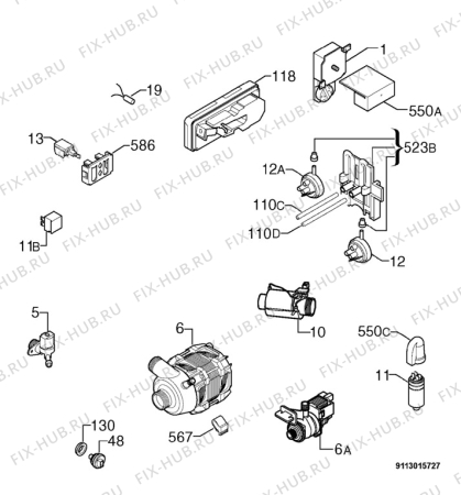 Взрыв-схема посудомоечной машины Lloyds 770/639-09 50340 - Схема узла Electrical equipment 268