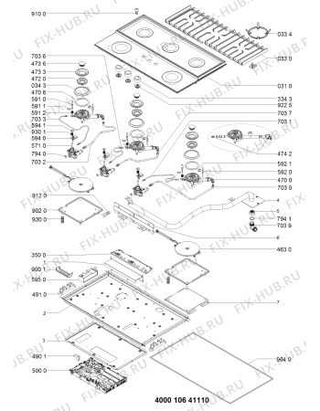 Схема №1 KDL90AEPNA с изображением Уплотнитель (прокладка) для плиты (духовки) Whirlpool 481246688978