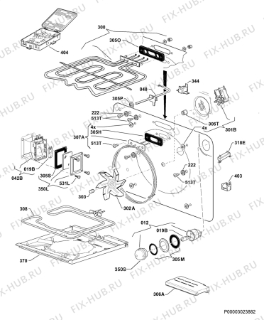 Взрыв-схема плиты (духовки) Electrolux EBGL7GWE - Схема узла Functional parts