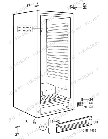 Взрыв-схема холодильника Electrolux ER7806C - Схема узла C10 Cabinet