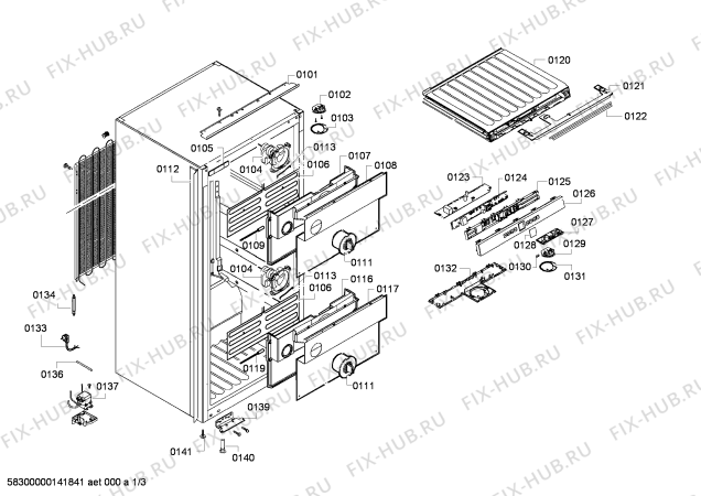 Схема №3 RW424260 с изображением Сальник подшипника для холодильной камеры Bosch 00618814