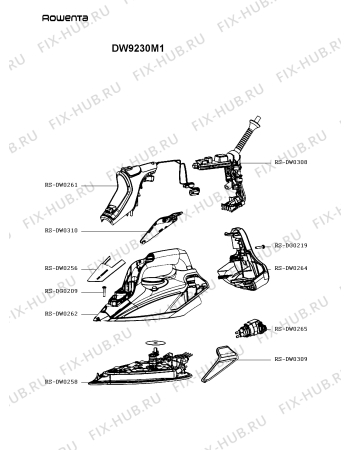 Схема №2 DW9230M1 с изображением Электропитание для электропарогенератора Rowenta RS-DW0308