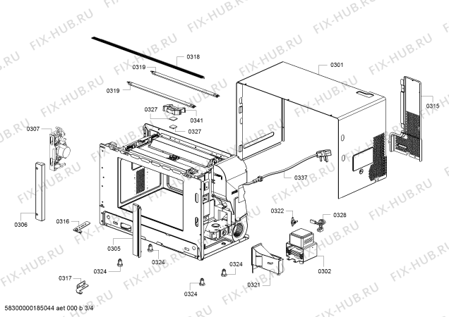 Взрыв-схема плиты (духовки) Bosch BER634GS1B - Схема узла 03