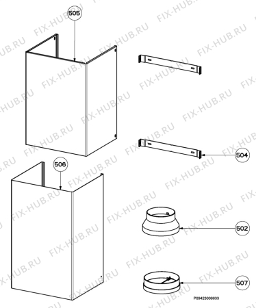 Взрыв-схема вытяжки Aeg Electrolux DD9993-M - Схема узла Section 3