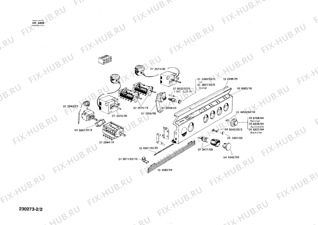 Взрыв-схема плиты (духовки) Siemens HE6499 - Схема узла 02