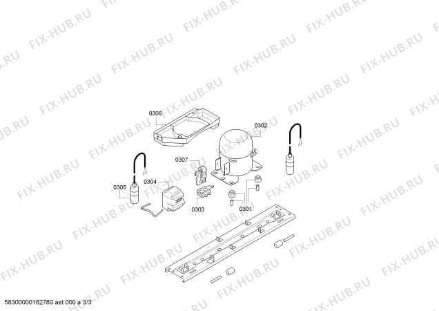 Взрыв-схема холодильника Siemens KI38VA50FF - Схема узла 03