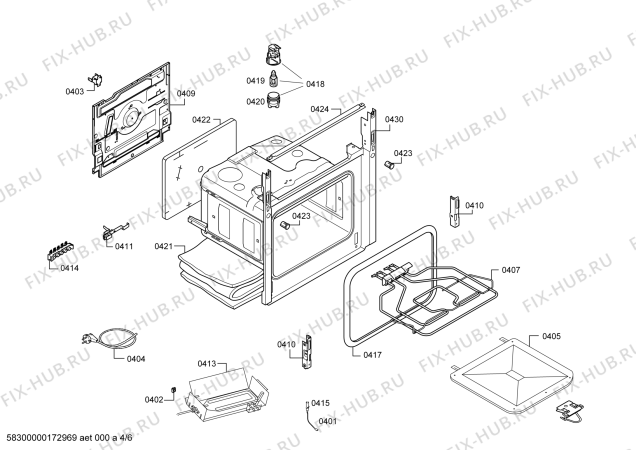 Взрыв-схема плиты (духовки) Bosch HGG323163R - Схема узла 04