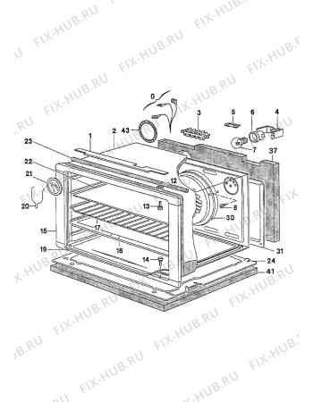 Взрыв-схема плиты (духовки) Unknown EV6040W1 - Схема узла Oven equipment