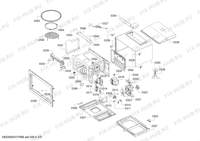 Схема №3 P1MCB4405A с изображением Панель для микроволновой печи Bosch 00674077