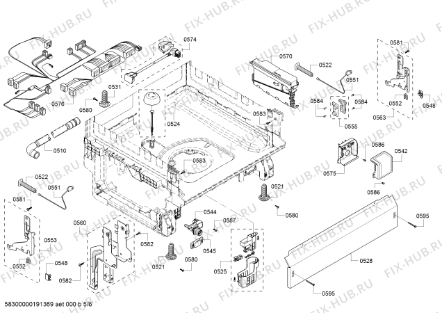 Схема №6 SHE4AV56UC Silence 48dBA с изображением Набор кнопок для посудомойки Bosch 12007449