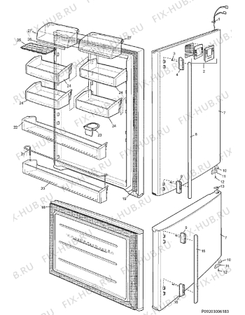 Взрыв-схема холодильника Electrolux ENB52811X - Схема узла Section 2