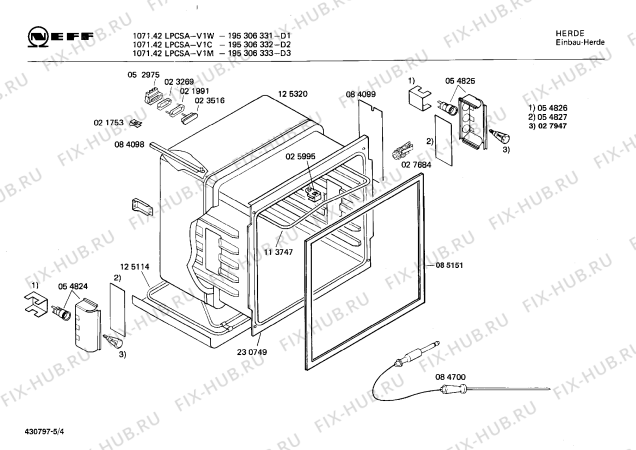 Схема №4 195306332 1071.42LPCSA-V1C с изображением Переключатель для электропечи Bosch 00028341
