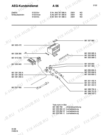 Взрыв-схема плиты (духовки) Aeg 5120B-B NSF - Схема узла Section5