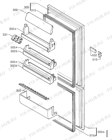 Взрыв-схема холодильника Zanussi ZI718/12K - Схема узла Door 003