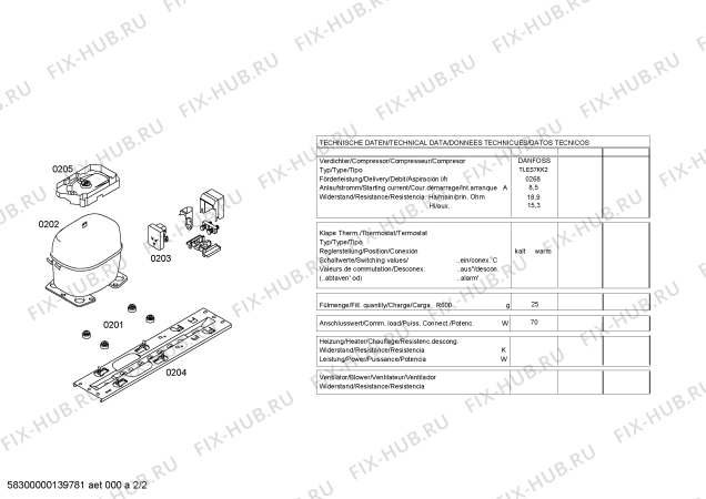 Взрыв-схема холодильника Siemens KT14LV22IE - Схема узла 02