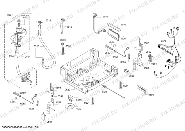 Схема №6 SMV53M01EU, Super Silence с изображением Инструкция по эксплуатации для посудомоечной машины Bosch 18009968