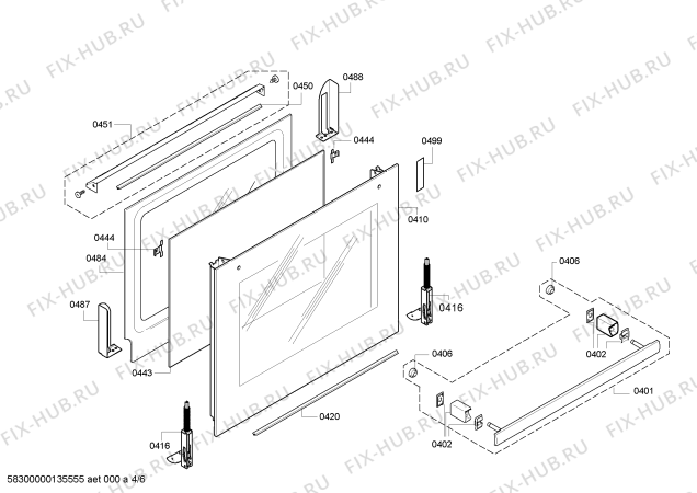 Взрыв-схема плиты (духовки) Bosch HEA76B650 - Схема узла 04