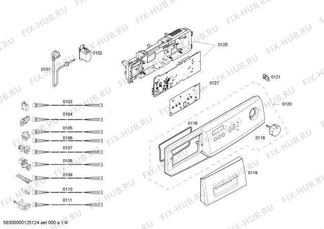 Схема №3 WAE22260AU с изображением Панель управления для стиралки Bosch 00667697