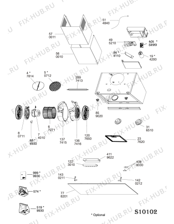 Схема №1 208355404633PRF01439 с изображением Панель для вытяжки Whirlpool 488000522720